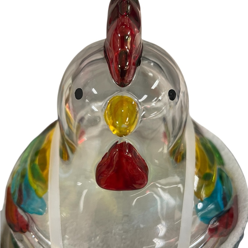 Colorful Glass Chicken Jar by Gourmet Kitchen - 15.9 ounces - NWT